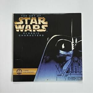 Vintage 1998 Repeating Year 2026 The Art of Star Wars Drawings Wall Calendar